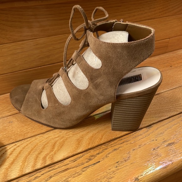 INC Open Toes Lace Up Block Heels Size 10M - Picture 2 of 8